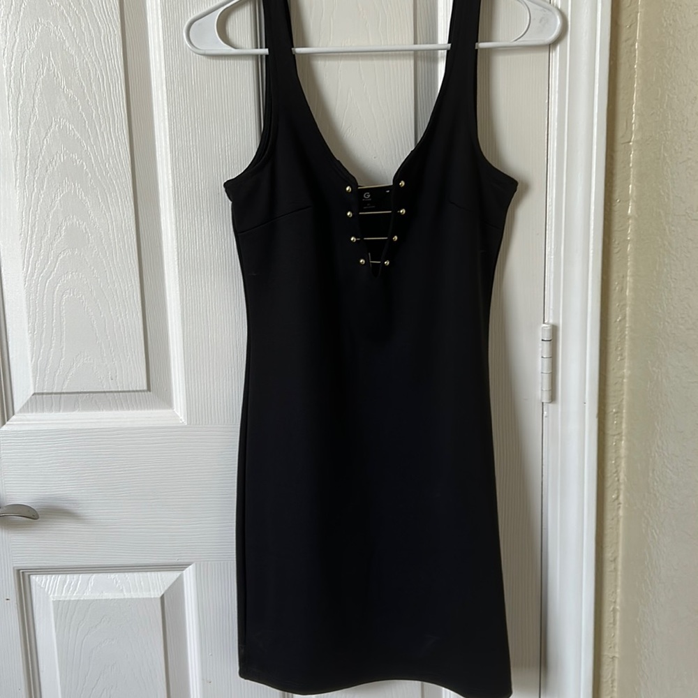 Guess, Perry Piercing Dress, size XS, black w/ gold dress, never worn with tags
